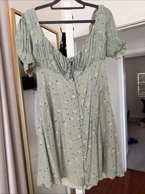 Urban Outfitters Sage Green Floral Midi Dress